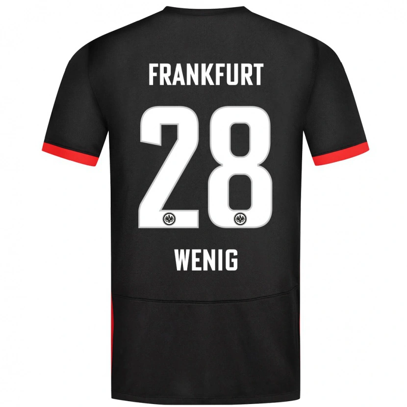 Danxen Bambino Maglia Marcel Wenig #28 Nero Kit Gara Away 2024/25 Maglietta