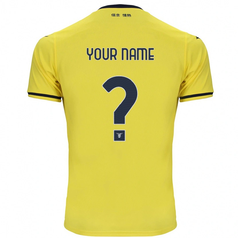 Danxen Bambino Maglia Il Tuo Nome #0 Giallo Kit Gara Away 2024/25 Maglietta