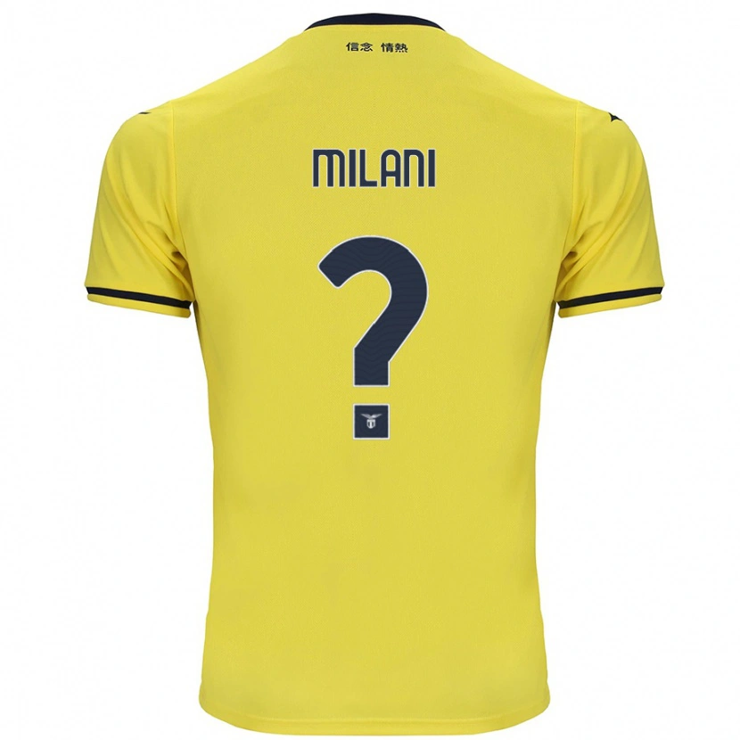 Danxen Bambino Maglia Alessandro Milani #0 Giallo Kit Gara Away 2024/25 Maglietta