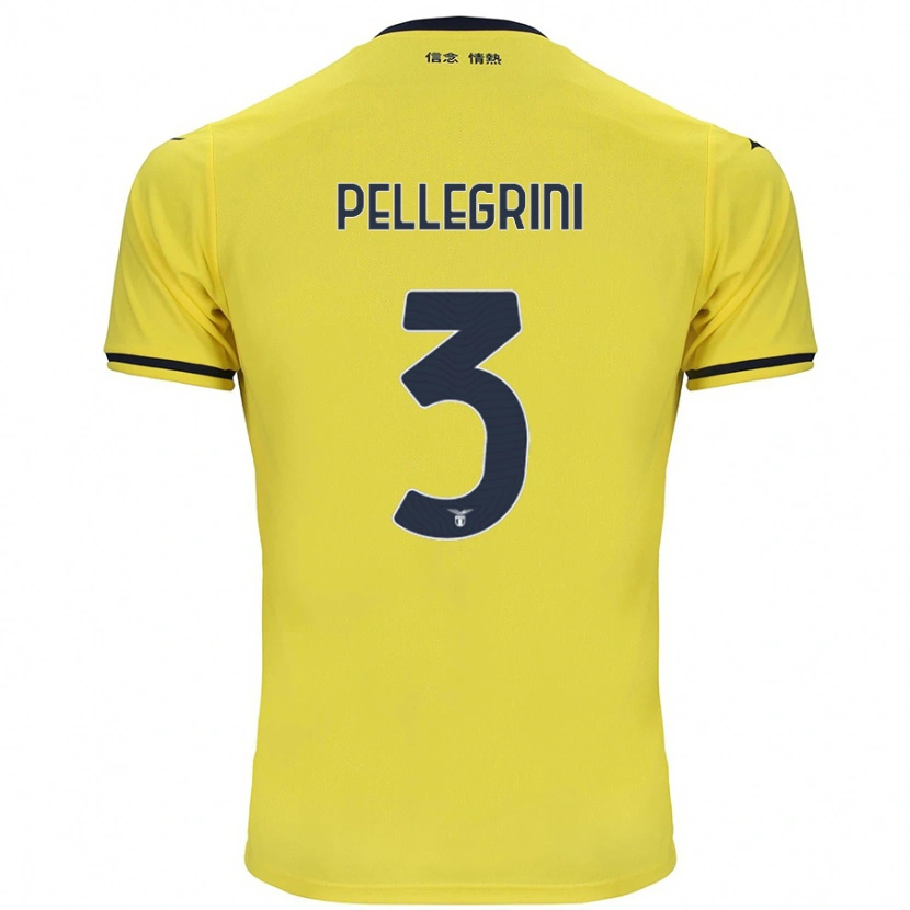 Danxen Bambino Maglia Luca Pellegrini #3 Giallo Kit Gara Away 2024/25 Maglietta