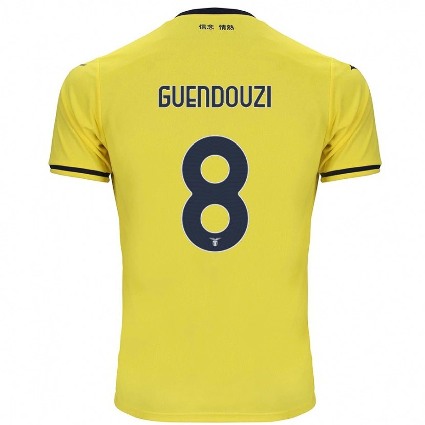 Danxen Bambino Maglia Mattéo Guendouzi #8 Giallo Kit Gara Away 2024/25 Maglietta