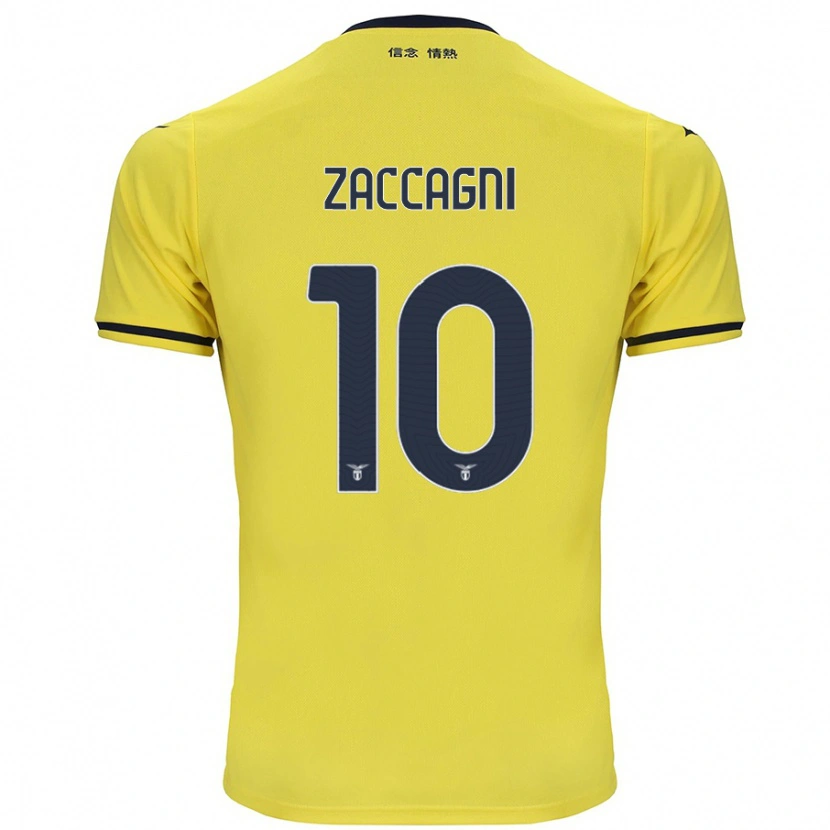 Danxen Bambino Maglia Mattia Zaccagni #10 Giallo Kit Gara Away 2024/25 Maglietta