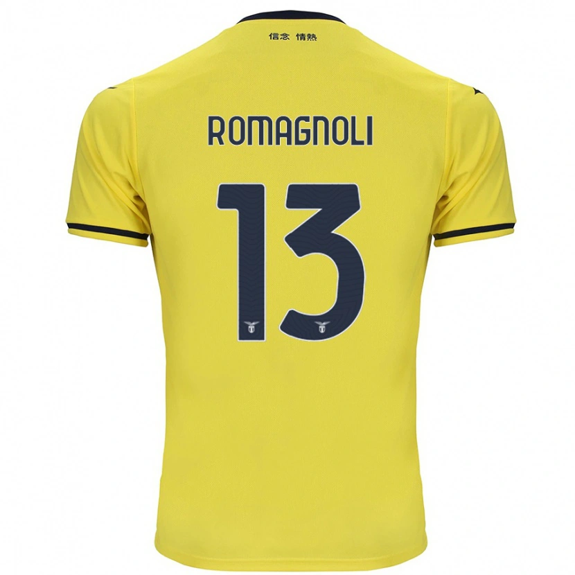 Danxen Bambino Maglia Alessio Romagnoli #13 Giallo Kit Gara Away 2024/25 Maglietta