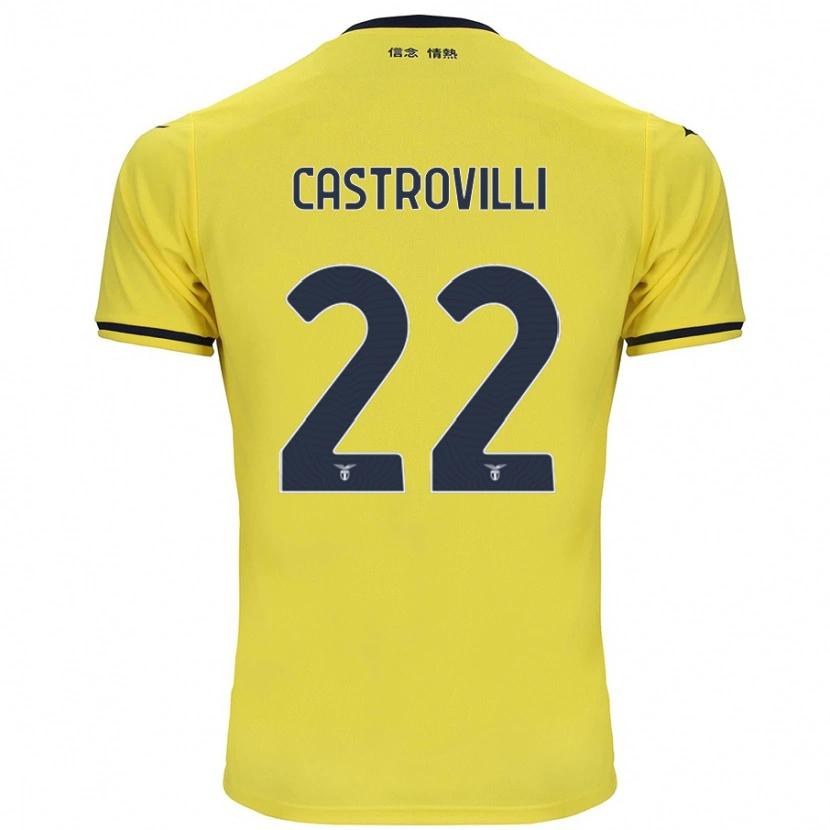 Danxen Bambino Maglia Gaetano Castrovilli #22 Giallo Kit Gara Away 2024/25 Maglietta