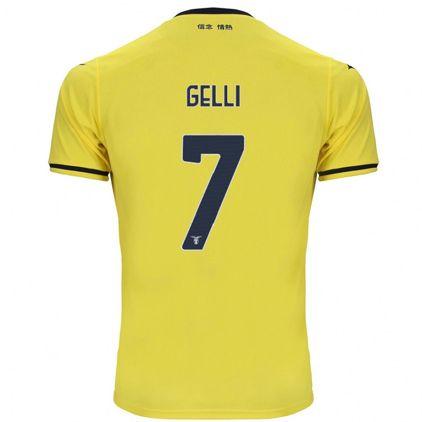Danxen Bambino Maglia Valerio Gelli #7 Giallo Kit Gara Away 2024/25 Maglietta