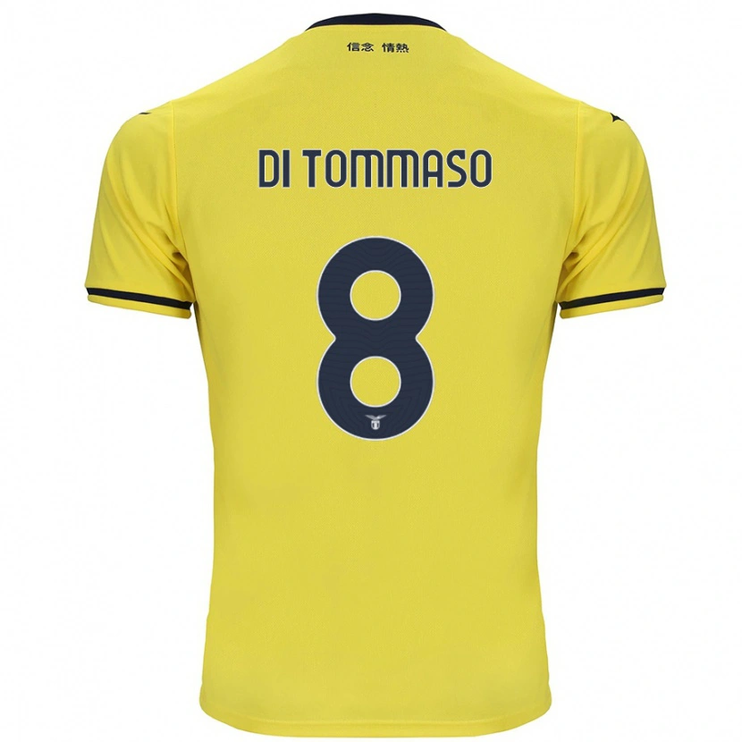Danxen Bambino Maglia Leonardo Di Tommaso #8 Giallo Kit Gara Away 2024/25 Maglietta