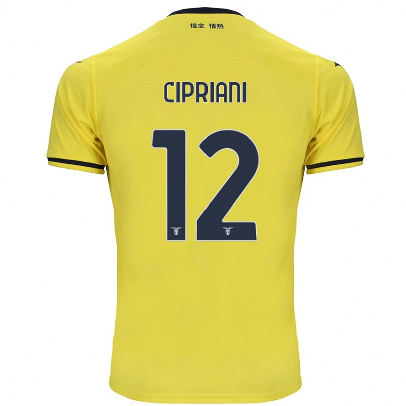 Danxen Bambino Maglia Alessio Cipriani #12 Giallo Kit Gara Away 2024/25 Maglietta