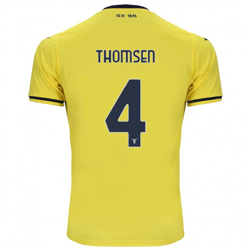 Danxen Bambino Maglia Maria Møller Thomsen #4 Giallo Kit Gara Away 2024/25 Maglietta