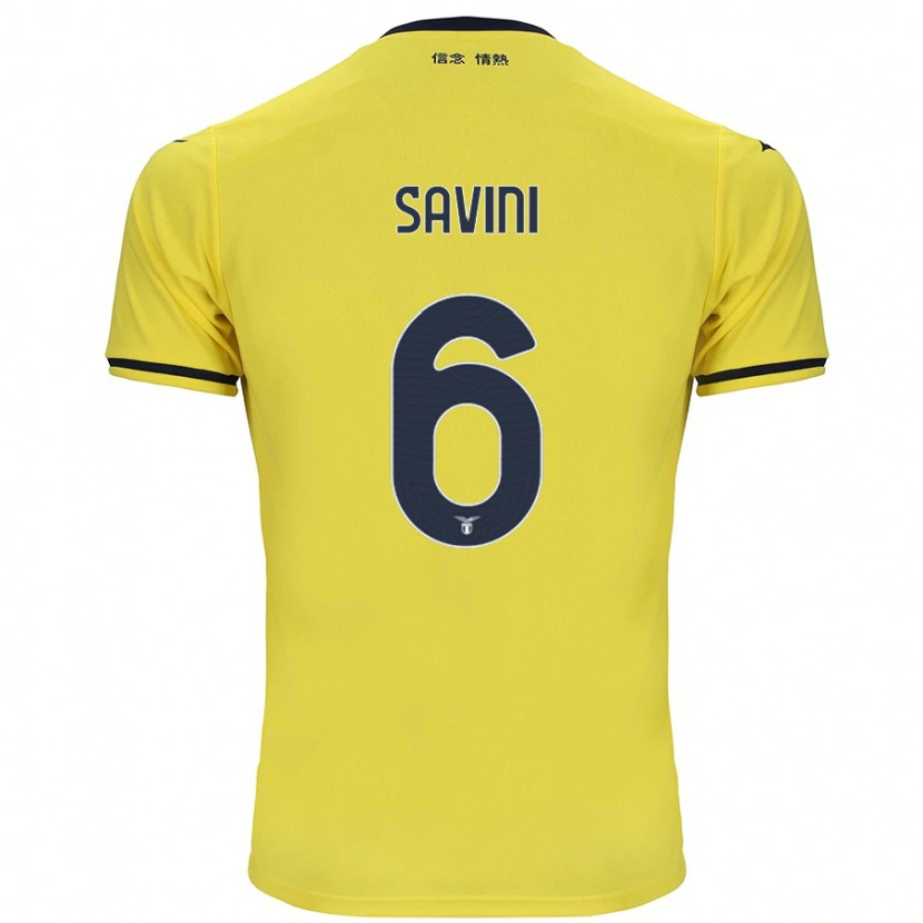 Danxen Bambino Maglia Federica Savini #6 Giallo Kit Gara Away 2024/25 Maglietta