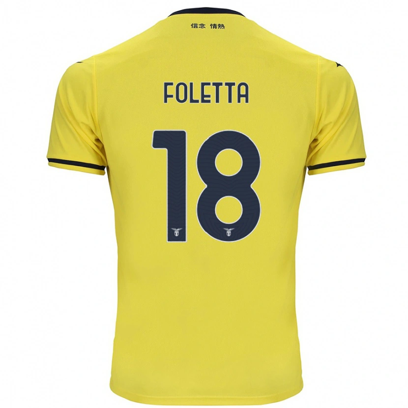 Danxen Bambino Maglia Isabella Foletta #18 Giallo Kit Gara Away 2024/25 Maglietta