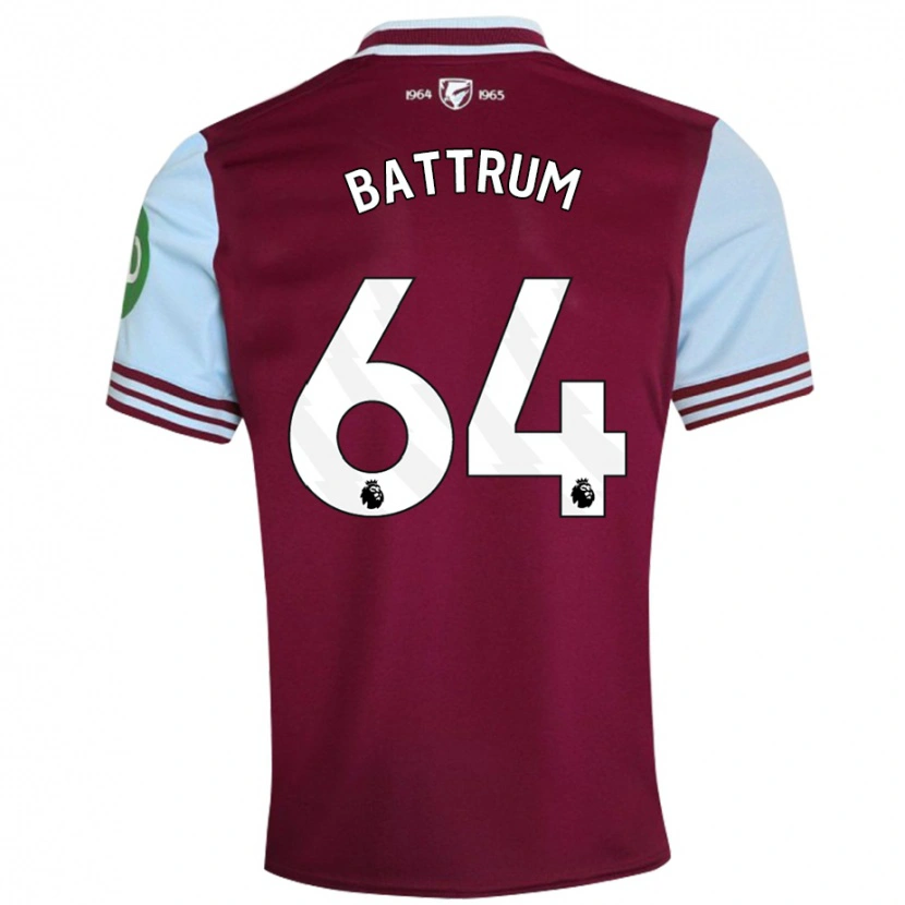 Danxen Uomo Maglia Ryan Battrum #64 Rosso Scuro Kit Gara Home 2024/25 Maglietta