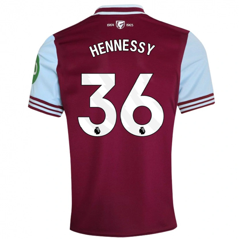 Danxen Uomo Maglia Alexandra Hennessy #36 Rosso Scuro Kit Gara Home 2024/25 Maglietta