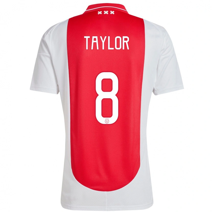 Danxen Uomo Maglia Kenneth Taylor #8 Rosso Bianco Kit Gara Home 2024/25 Maglietta
