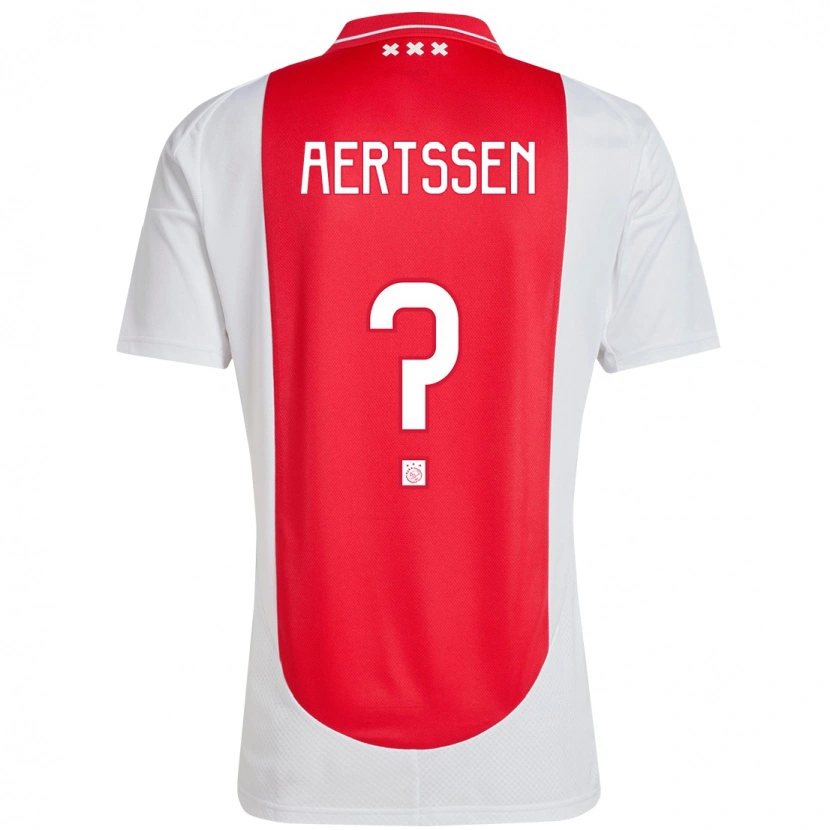 Danxen Uomo Maglia Olivier Aertssen #0 Rosso Bianco Kit Gara Home 2024/25 Maglietta
