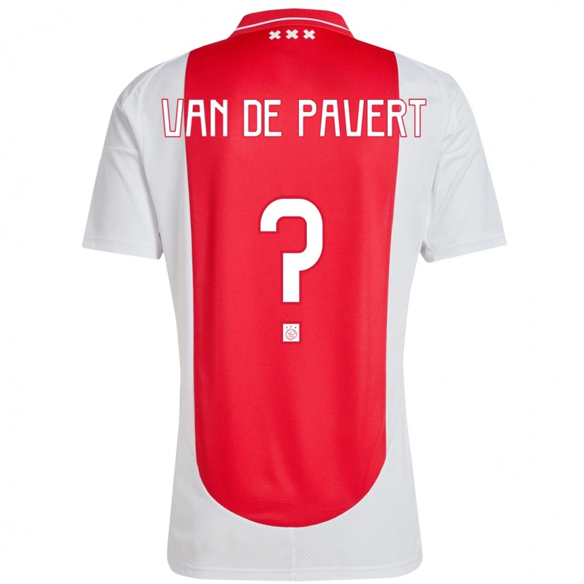 Danxen Uomo Maglia Ryan Van De Pavert #0 Rosso Bianco Kit Gara Home 2024/25 Maglietta