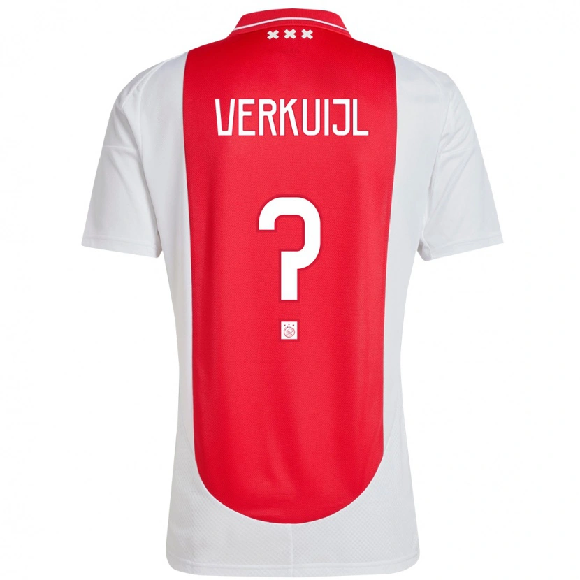 Danxen Uomo Maglia Mark Verkuijl #0 Rosso Bianco Kit Gara Home 2024/25 Maglietta