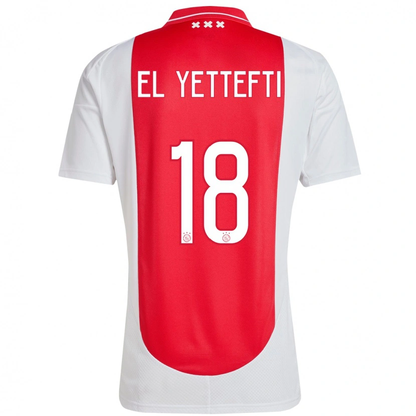 Danxen Uomo Maglia Adil Amghar El Yettefti #18 Rosso Bianco Kit Gara Home 2024/25 Maglietta