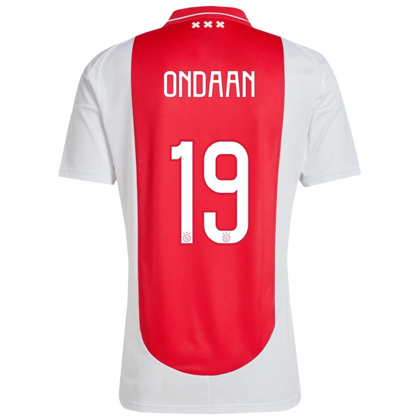 Danxen Uomo Maglia Terell Ondaan #19 Rosso Bianco Kit Gara Home 2024/25 Maglietta