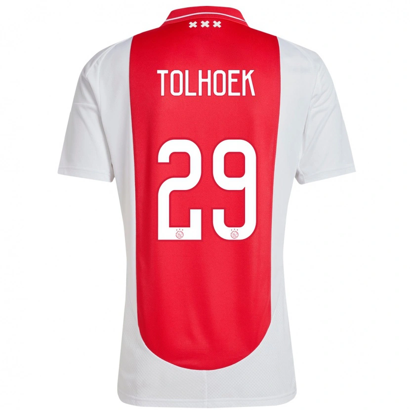 Danxen Uomo Maglia Danique Tolhoek #29 Rosso Bianco Kit Gara Home 2024/25 Maglietta