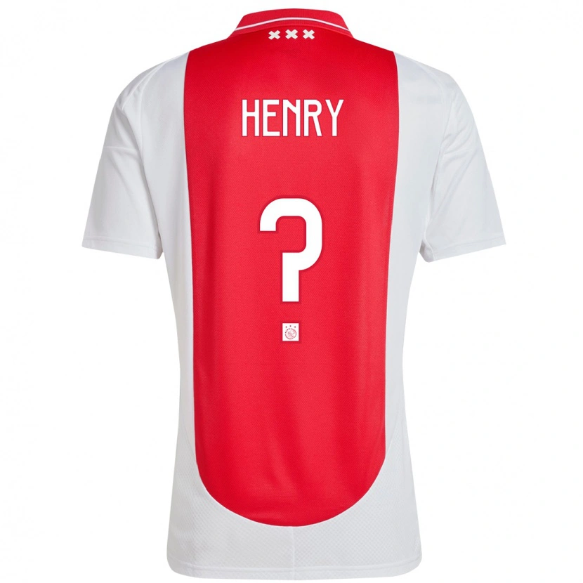 Danxen Uomo Maglia Alvaro Henry #0 Rosso Bianco Kit Gara Home 2024/25 Maglietta
