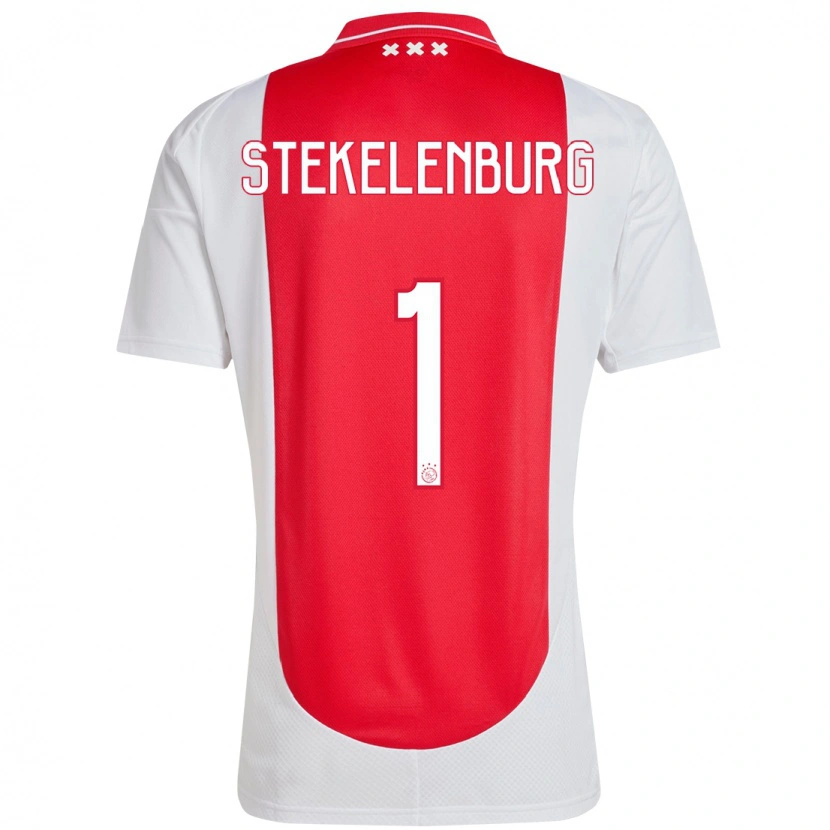 Danxen Uomo Maglia Maarten Stekelenburg #1 Rosso Bianco Kit Gara Home 2024/25 Maglietta