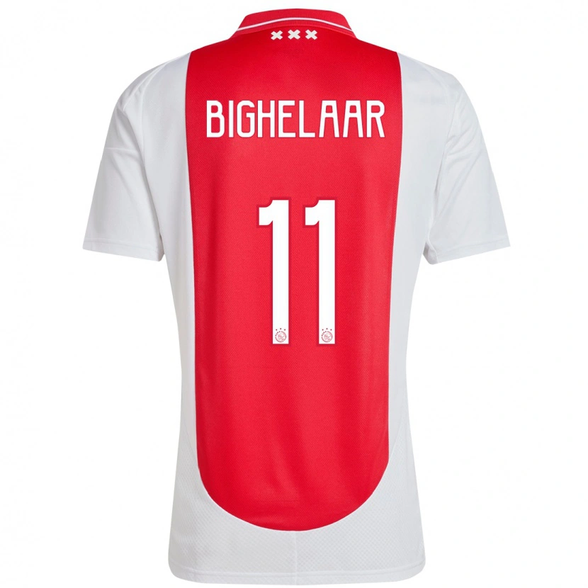 Danxen Uomo Maglia Marjolijn Van Den Bighelaar #11 Rosso Bianco Kit Gara Home 2024/25 Maglietta