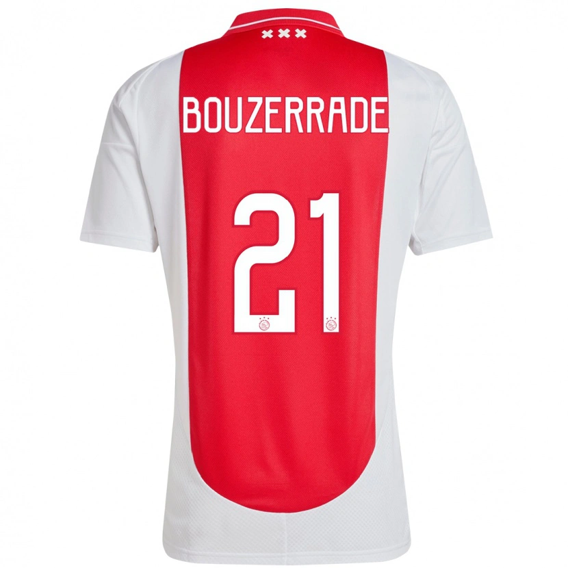 Danxen Uomo Maglia Zaina Bouzerrade #21 Rosso Bianco Kit Gara Home 2024/25 Maglietta