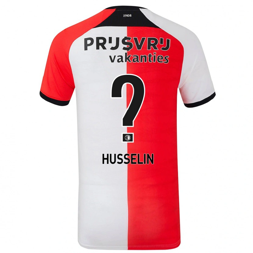 Danxen Uomo Maglia Matéo Husselin #0 Rosso Bianco Kit Gara Home 2024/25 Maglietta