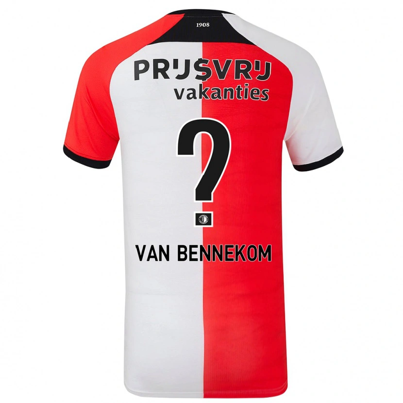 Danxen Uomo Maglia Duron Van Bennekom #0 Rosso Bianco Kit Gara Home 2024/25 Maglietta