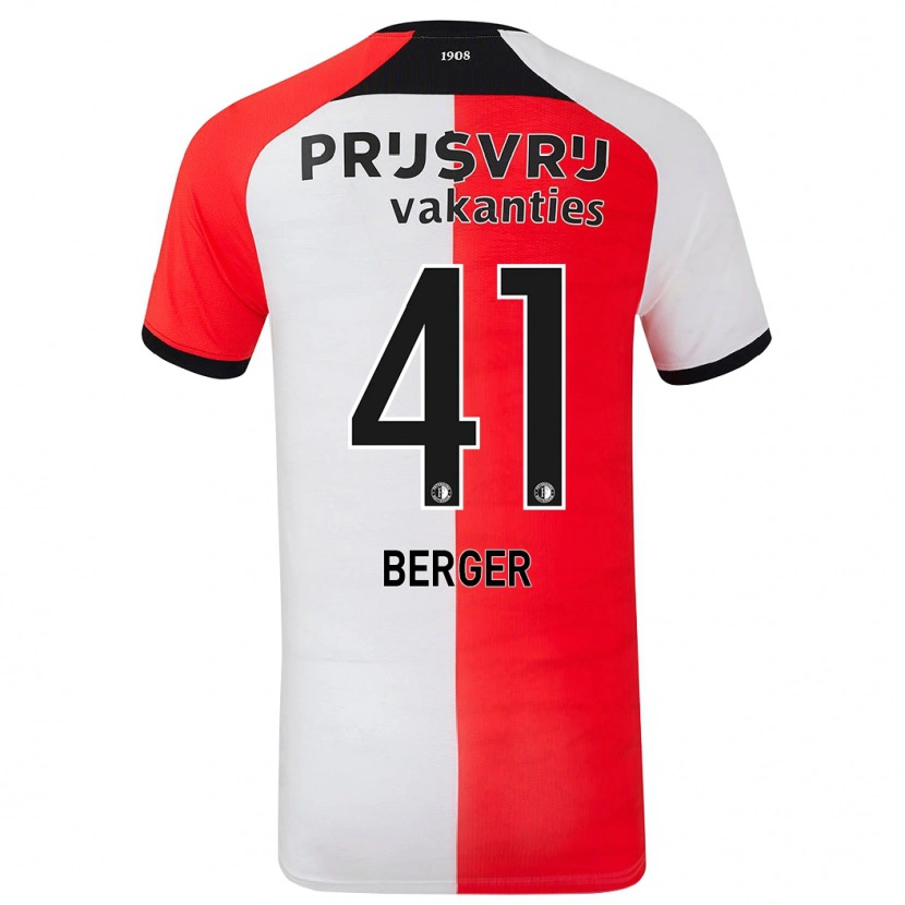 Danxen Uomo Maglia Mannou Berger #41 Rosso Bianco Kit Gara Home 2024/25 Maglietta