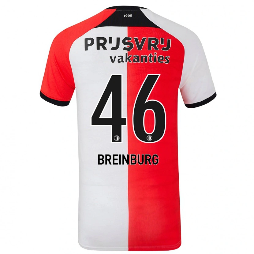 Danxen Uomo Maglia Rainey Breinburg #46 Rosso Bianco Kit Gara Home 2024/25 Maglietta