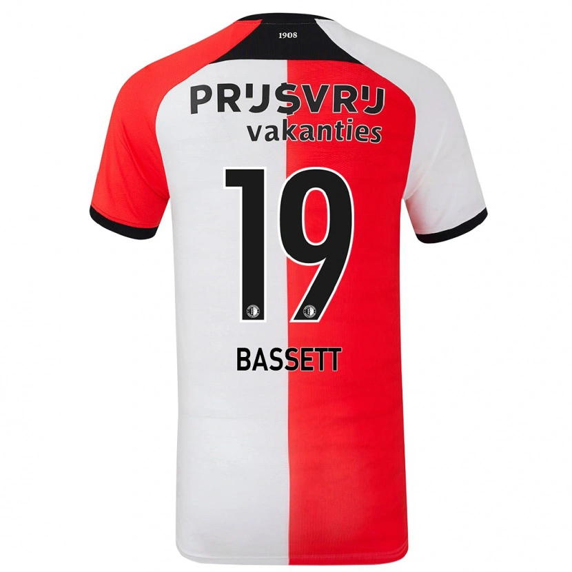 Danxen Uomo Maglia Cole Bassett #19 Rosso Bianco Kit Gara Home 2024/25 Maglietta