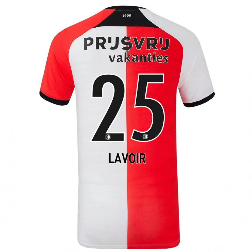 Danxen Uomo Maglia Romee Van De Lavoir #25 Rosso Bianco Kit Gara Home 2024/25 Maglietta