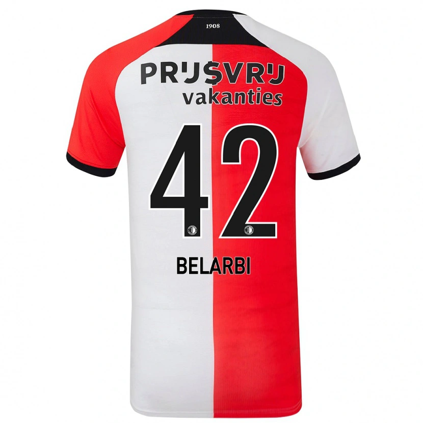 Danxen Uomo Maglia Abdel Belarbi #42 Rosso Bianco Kit Gara Home 2024/25 Maglietta