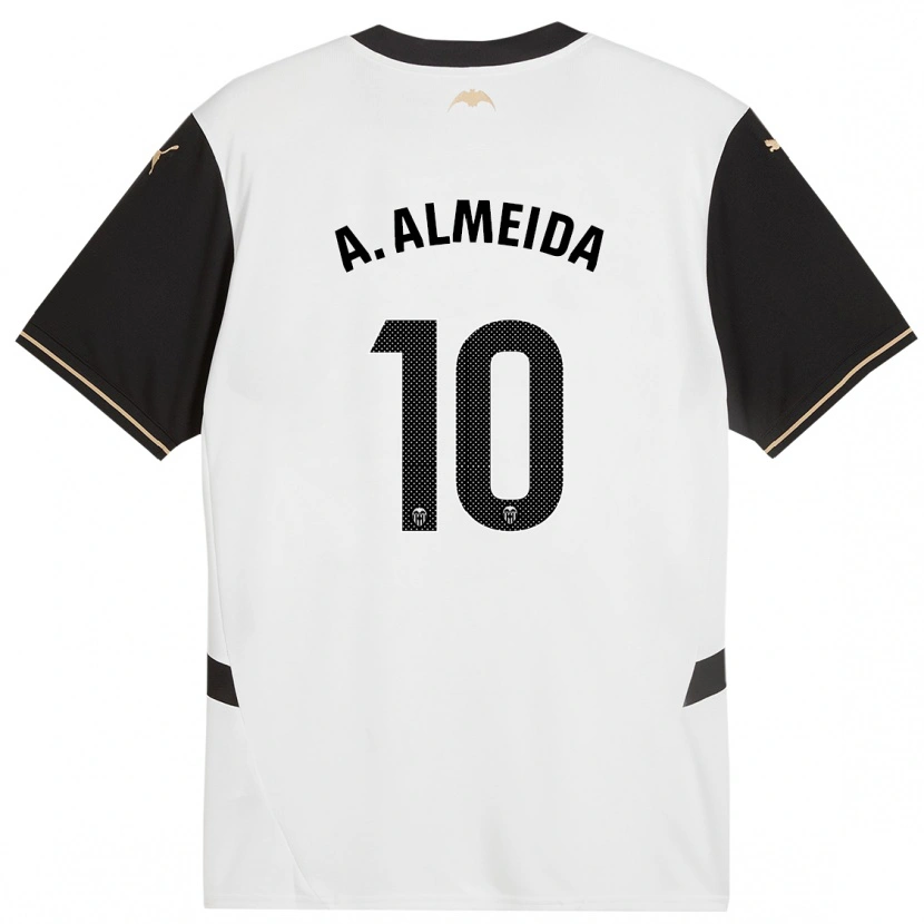 Danxen Uomo Maglia André Almeida #10 Bianco Nero Kit Gara Home 2024/25 Maglietta