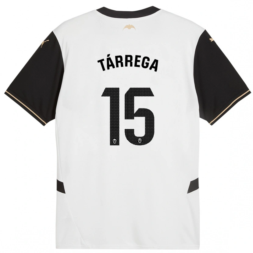 Danxen Uomo Maglia César Tárrega #15 Bianco Nero Kit Gara Home 2024/25 Maglietta