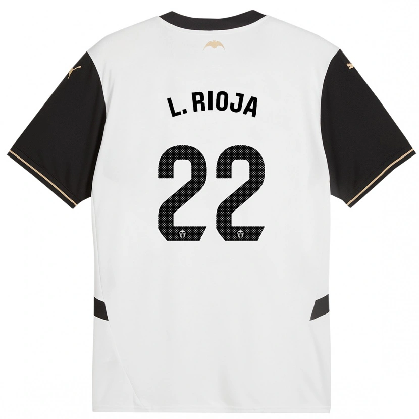 Danxen Uomo Maglia Luis Rioja #22 Bianco Nero Kit Gara Home 2024/25 Maglietta