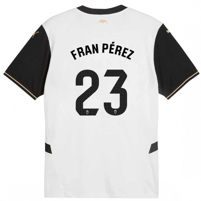 Danxen Uomo Maglia Fran Pérez #23 Bianco Nero Kit Gara Home 2024/25 Maglietta