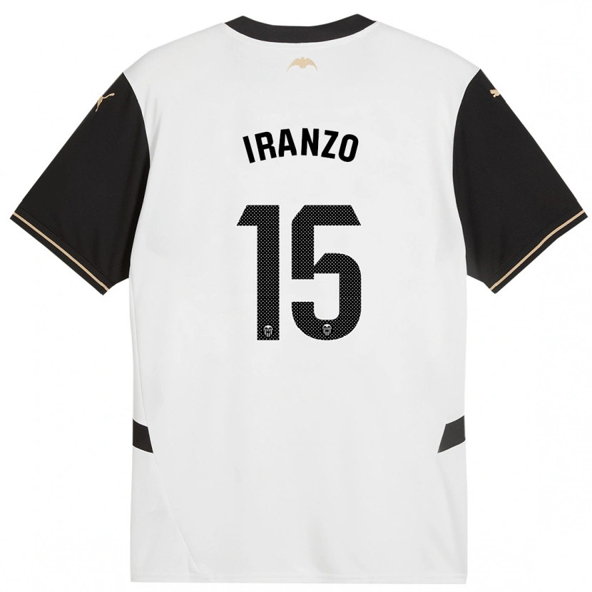 Danxen Uomo Maglia Rubén Iranzo #15 Bianco Nero Kit Gara Home 2024/25 Maglietta
