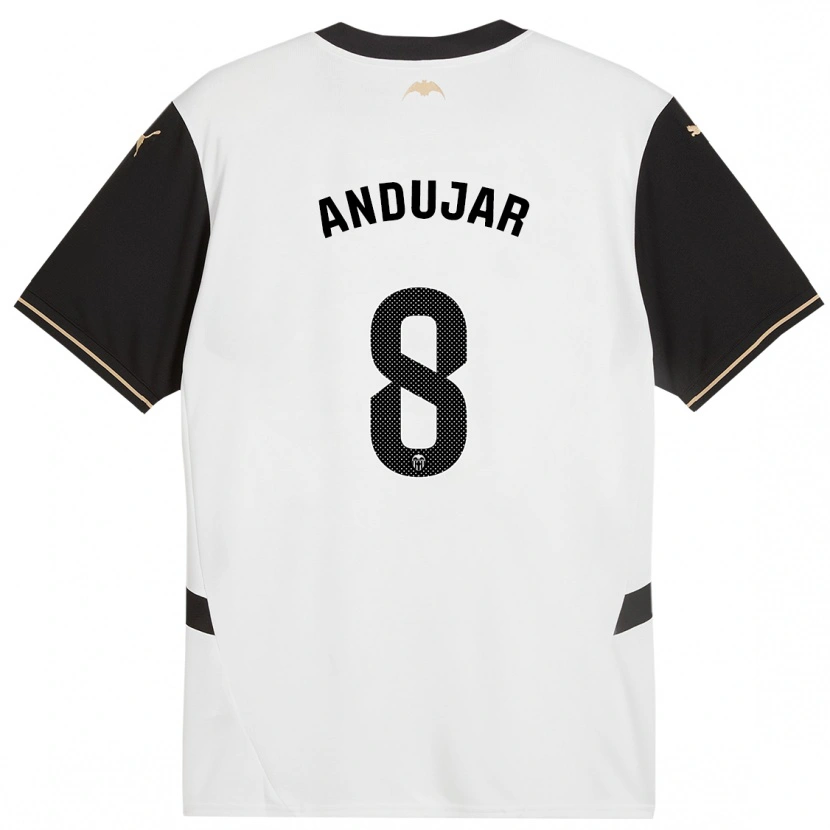 Danxen Uomo Maglia Candela Andujar #8 Bianco Nero Kit Gara Home 2024/25 Maglietta