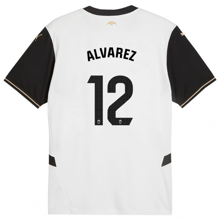 Danxen Uomo Maglia Sofia Alvarez #12 Bianco Nero Kit Gara Home 2024/25 Maglietta