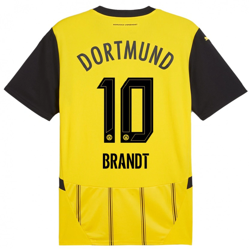 Danxen Uomo Maglia Julian Brandt #10 Giallo Nero Kit Gara Home 2024/25 Maglietta