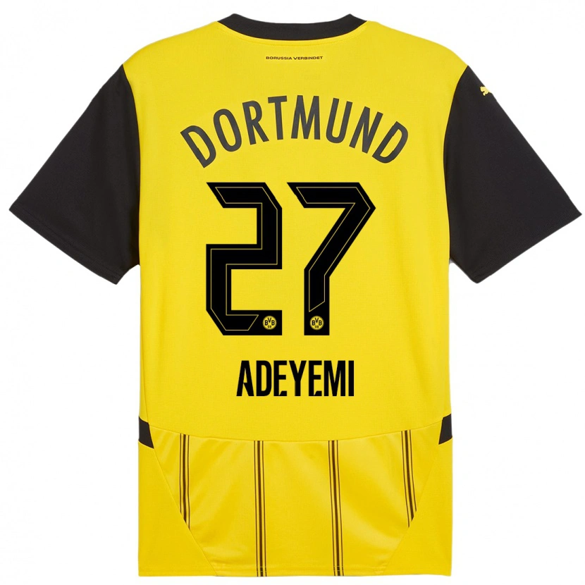 Danxen Uomo Maglia Karim Adeyemi #27 Giallo Nero Kit Gara Home 2024/25 Maglietta