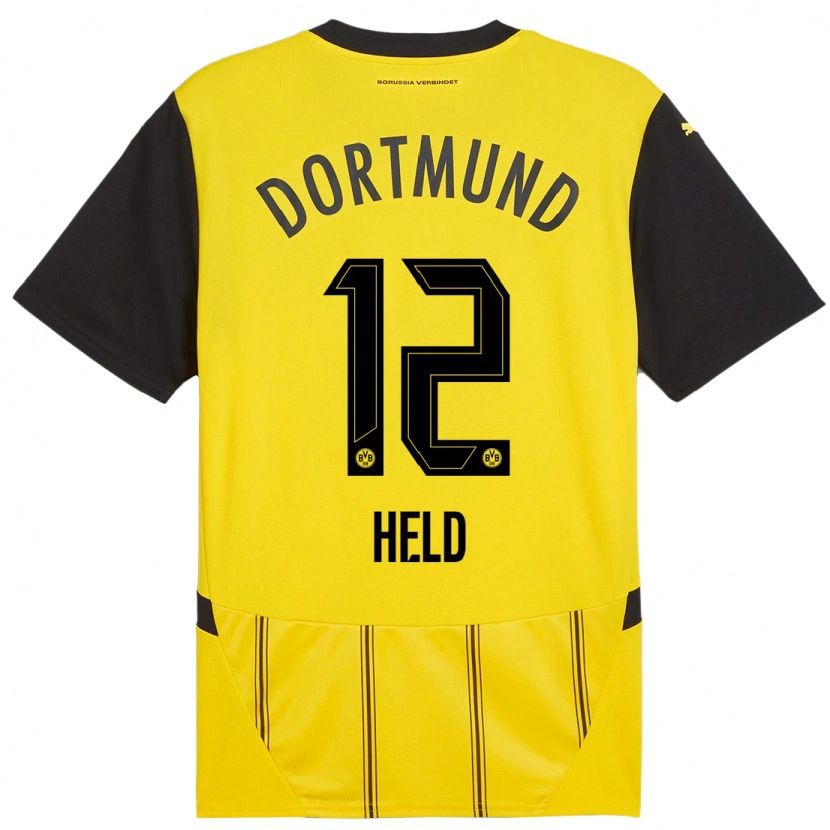 Danxen Uomo Maglia Aaron Held #12 Giallo Nero Kit Gara Home 2024/25 Maglietta