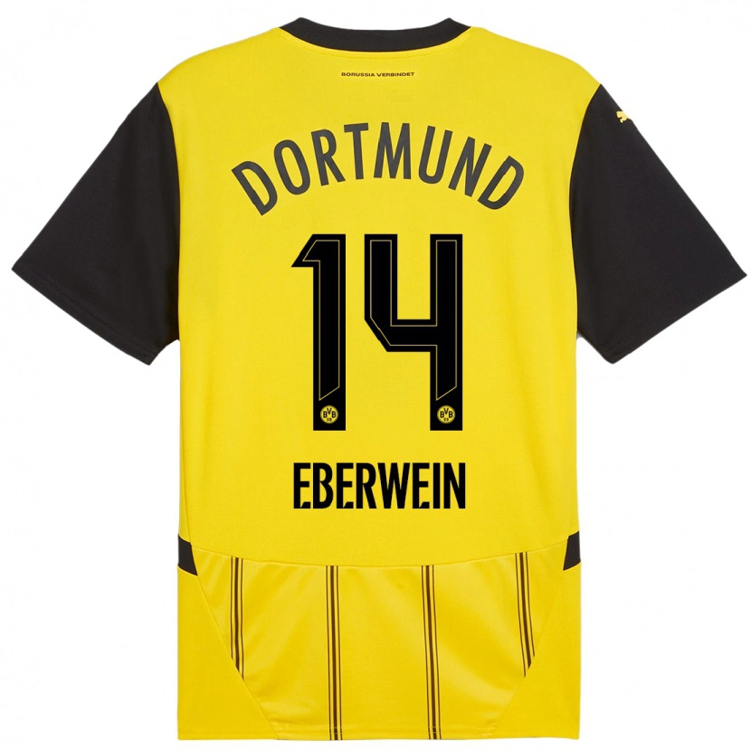 Danxen Uomo Maglia Michael Eberwein #14 Giallo Nero Kit Gara Home 2024/25 Maglietta