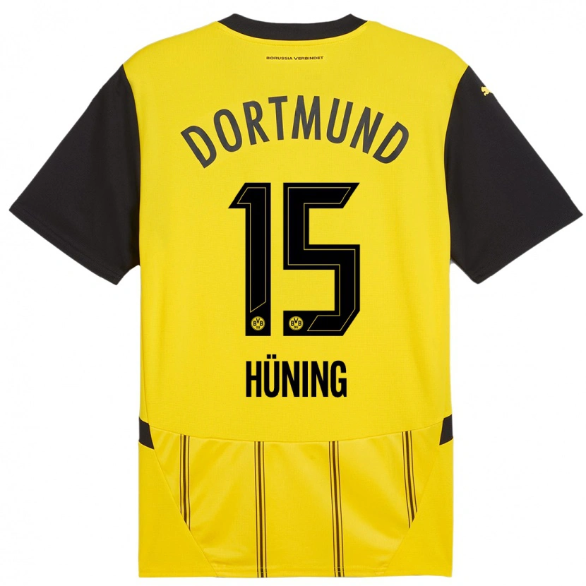 Danxen Uomo Maglia Ben Hüning #15 Giallo Nero Kit Gara Home 2024/25 Maglietta