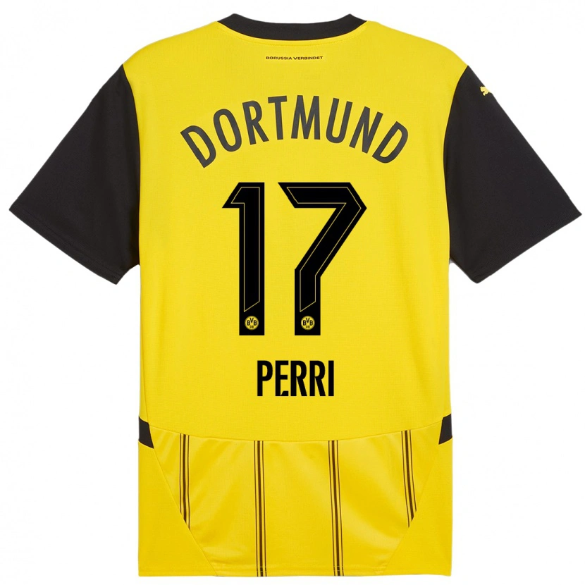 Danxen Uomo Maglia Luca Perri #17 Giallo Nero Kit Gara Home 2024/25 Maglietta