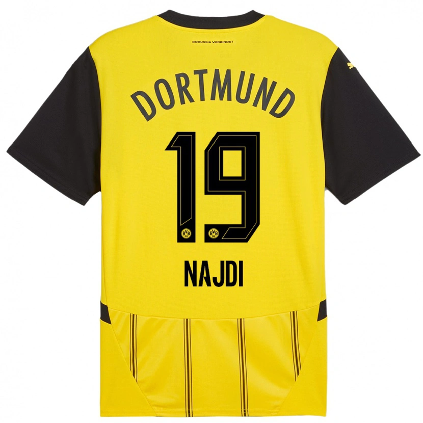 Danxen Uomo Maglia Ahmad Najdi #19 Giallo Nero Kit Gara Home 2024/25 Maglietta