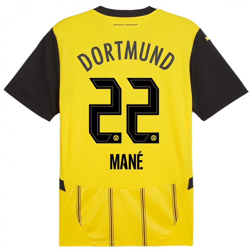Danxen Uomo Maglia Filippo Mane #22 Giallo Nero Kit Gara Home 2024/25 Maglietta