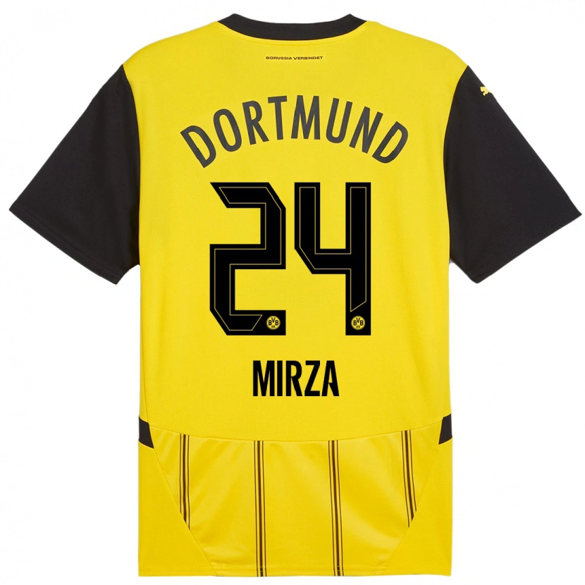 Danxen Uomo Maglia Marwan-Omir Mirza #24 Giallo Nero Kit Gara Home 2024/25 Maglietta